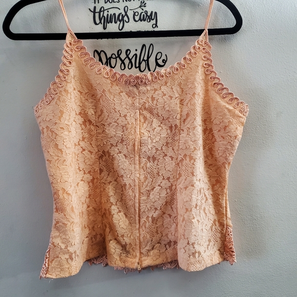 Sleeveless Lace Crochet Top Fully Lined Size Small - Picture 2 of 10